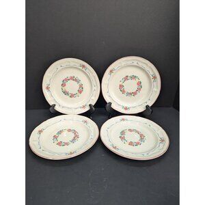 Tienshan Stoneware Cottage Floral 7 3/4 Inch Salad Plate Set of 4